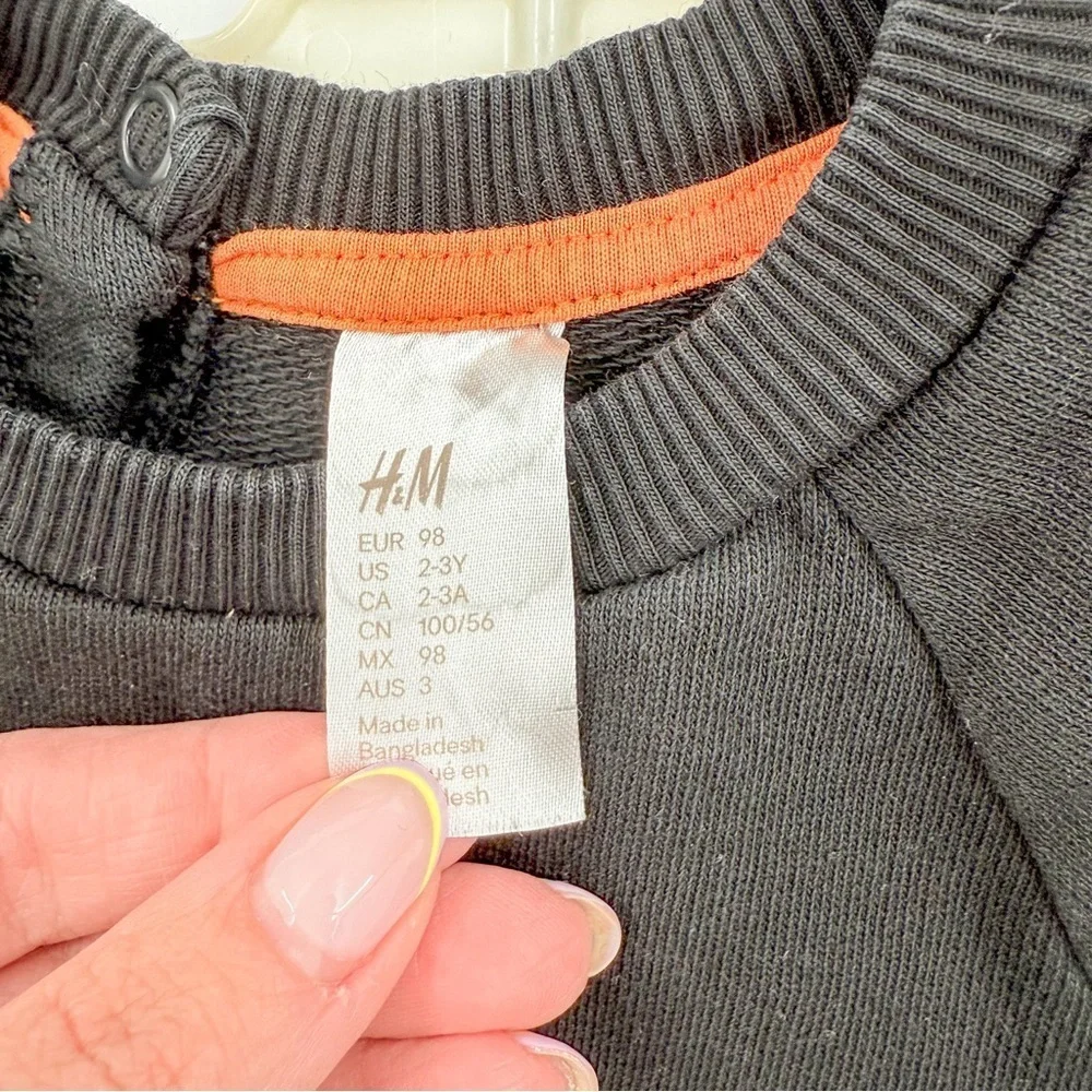 H&M Black and Orange Kids Matching Set